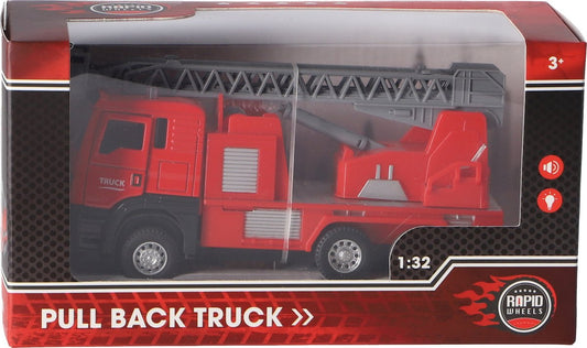 Rapid Wheels Die-Cast Pull-Back Fire Truck + Light and Sound 1:32