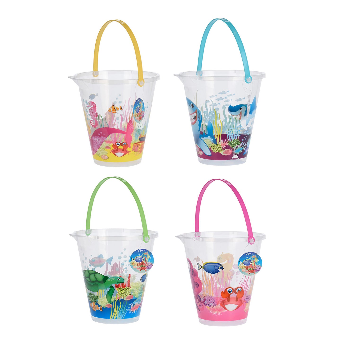 Beach bucket sea animals assort.