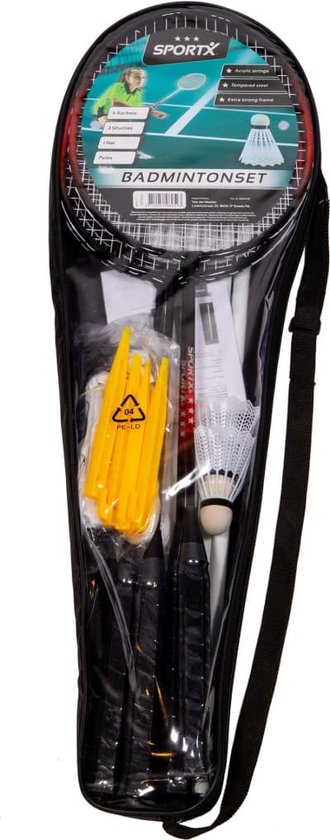 SportX Badmintonset + Net