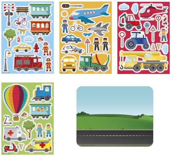 Totum Window Stickers Travel Vehicles Traffic - Reusable