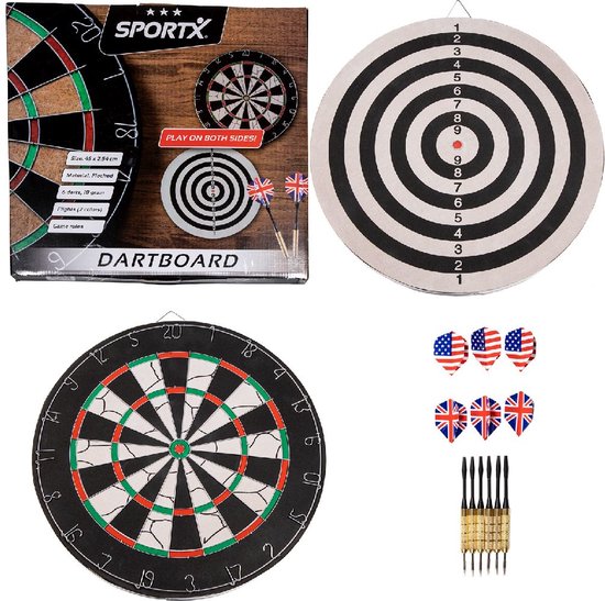 SportX Dartbord Flocked met 6