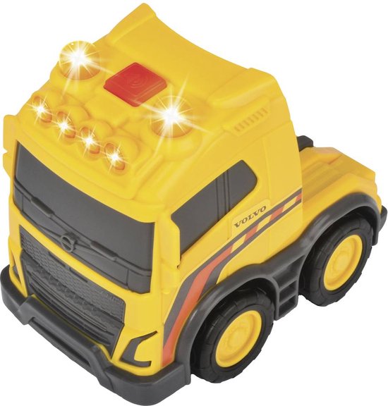 Toy truck with lights on a white background