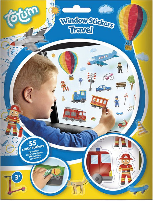 Totum Window Stickers Travel Vehicles Traffic - Reusable