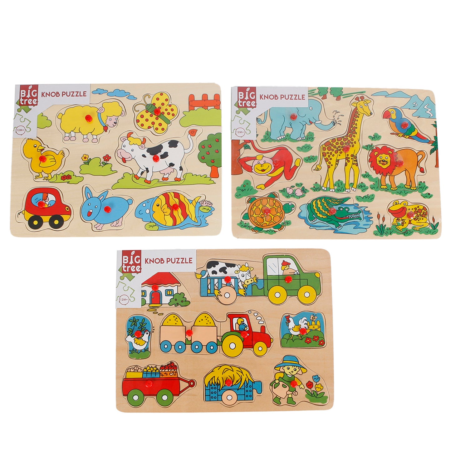 PUZZLE BOARD ANIMALS 4 ASSORTED 30X22CM