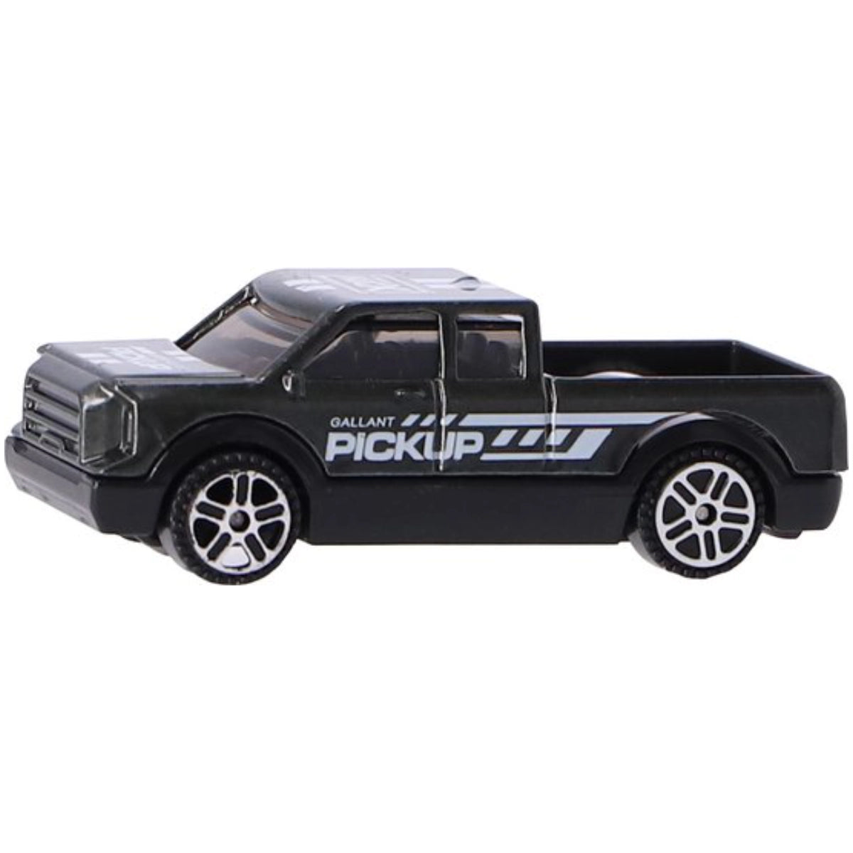 Black toy pickup truck with 'Gallant' branding on a white background