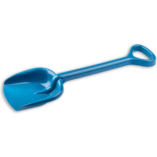 Blue plastic shovel on a white background