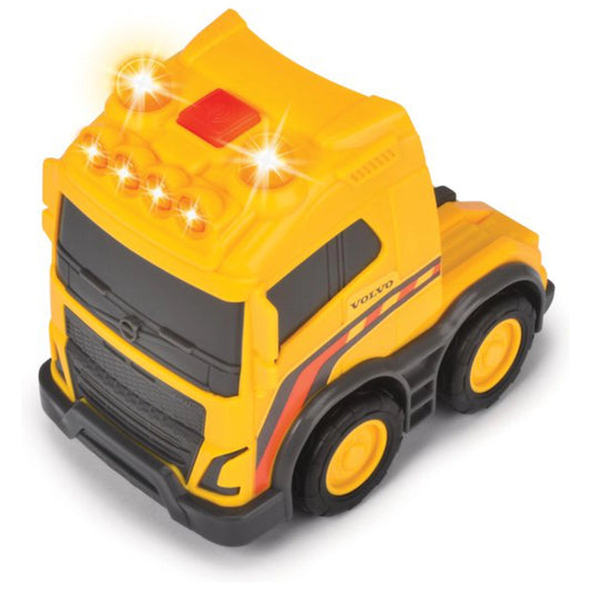 Toy truck with lights on a white background
