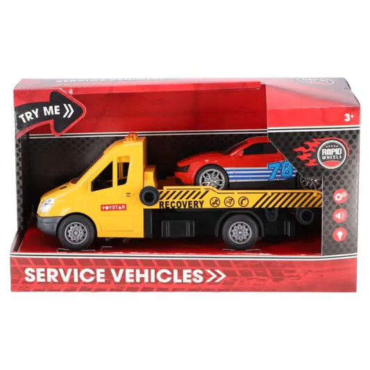 Rapid Wheels Car Transporter With Car And Light And Sound And Friction