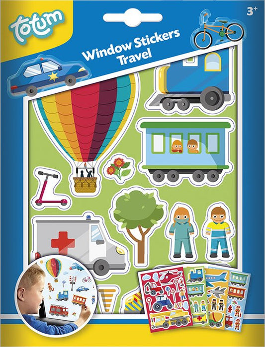Totum Window Stickers Travel Vehicles Traffic - Reusable