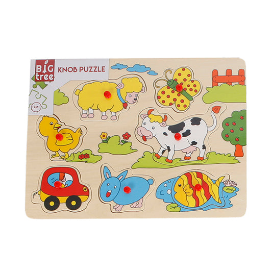 PUZZLE BOARD ANIMALS 4 ASSORTED 30X22CM