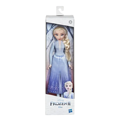 Frozen 2 Elsa doll in packaging on a white background