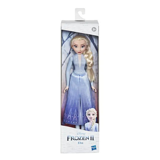 Frozen 2 Elsa doll in packaging on a white background