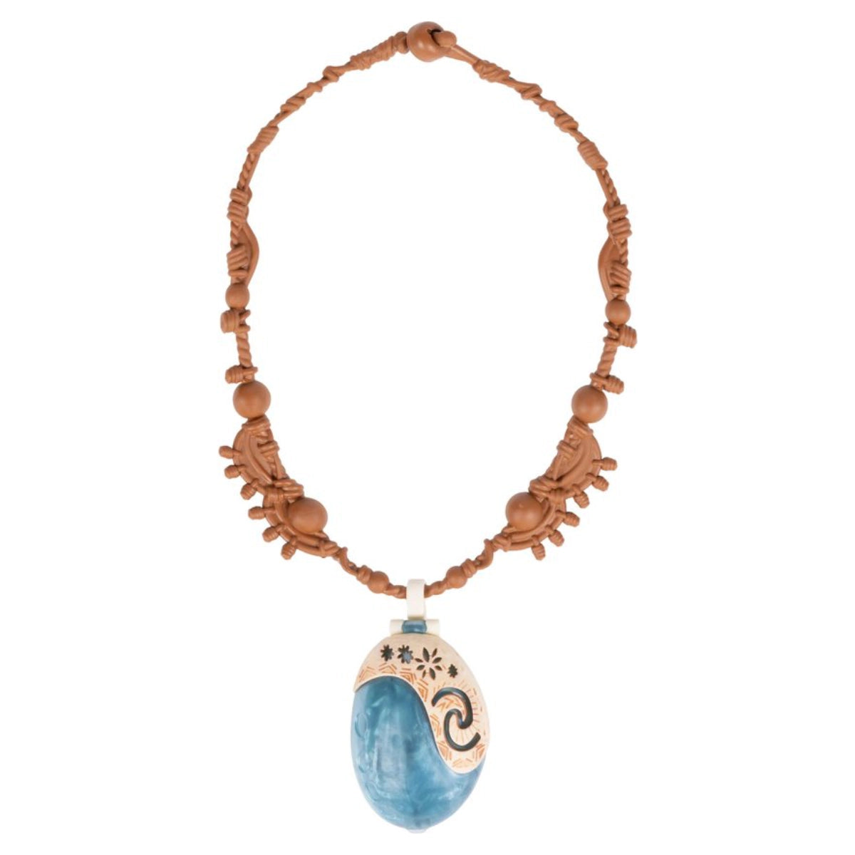 Necklace with a blue pendant on a white background