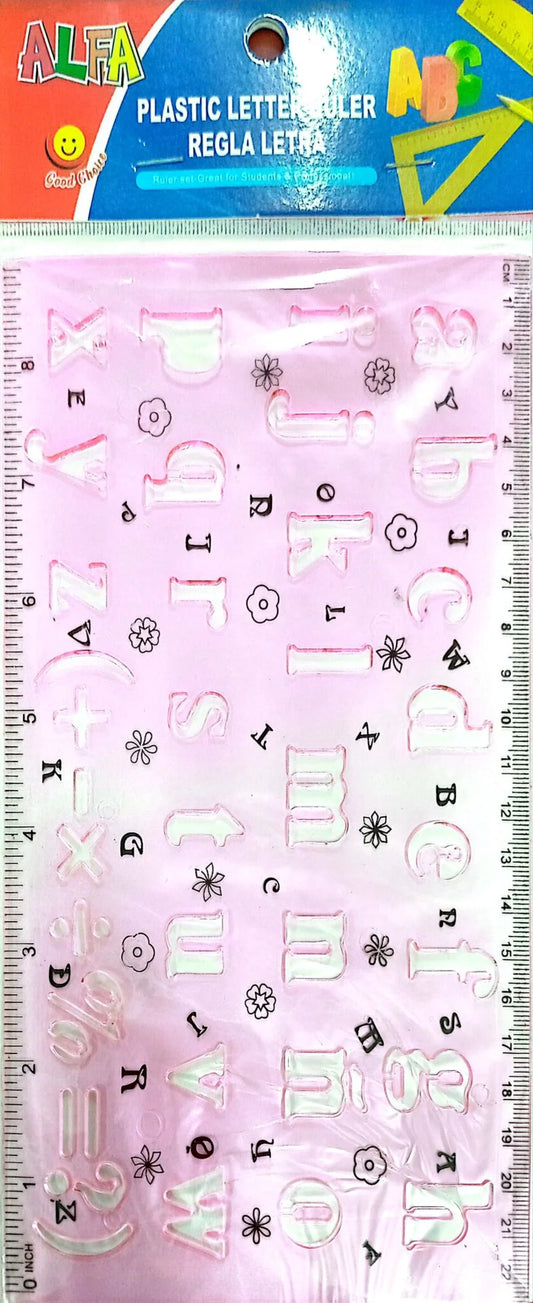 LETTER & NUMBERS PLASTIC RULER